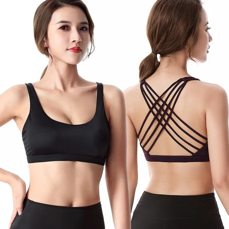 Push Up Cross Back Sports Bra