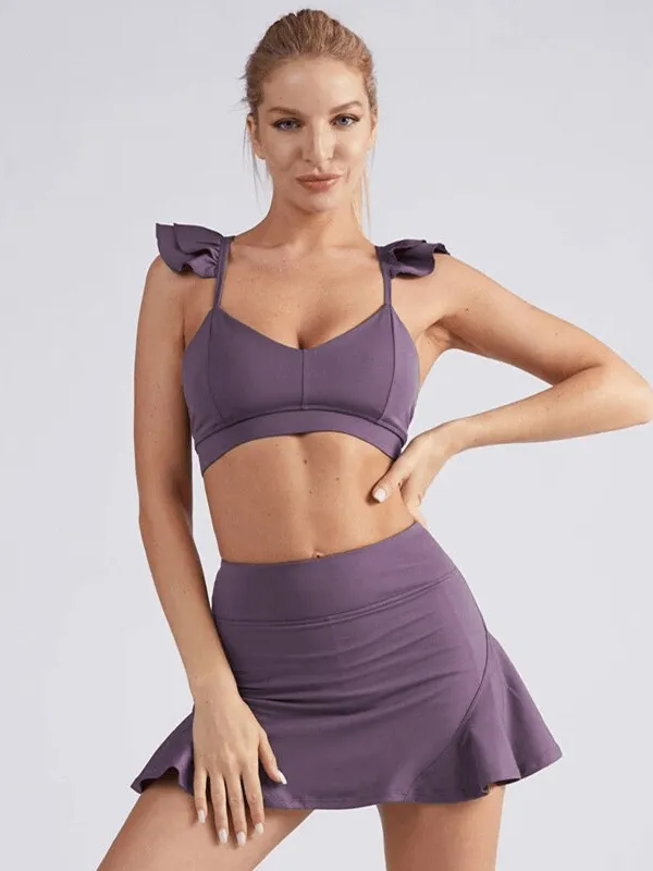 Quick Dry Sports Bra and Stacked Skirt-Shorts - SF1738