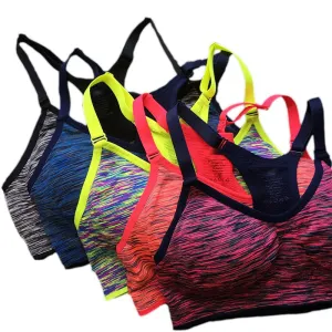 Quick Dry Sports Bra,Women Padded Wirefree Adjustable Shakeproof Fitness Underwear Sports Bras