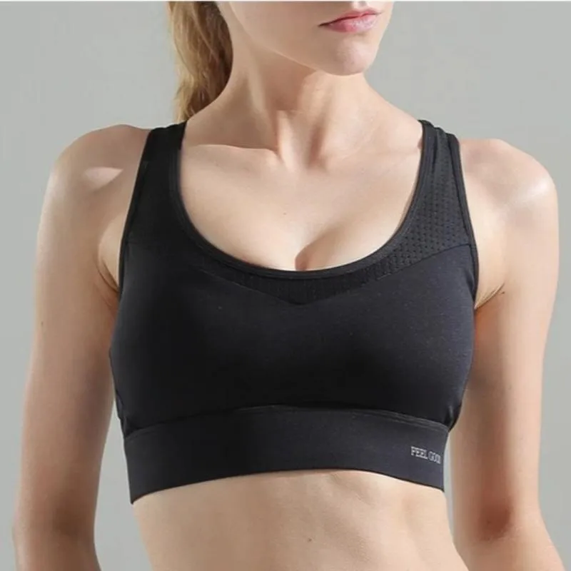 Racerback  Padded Yoga Workout Shockproof Sports Bra