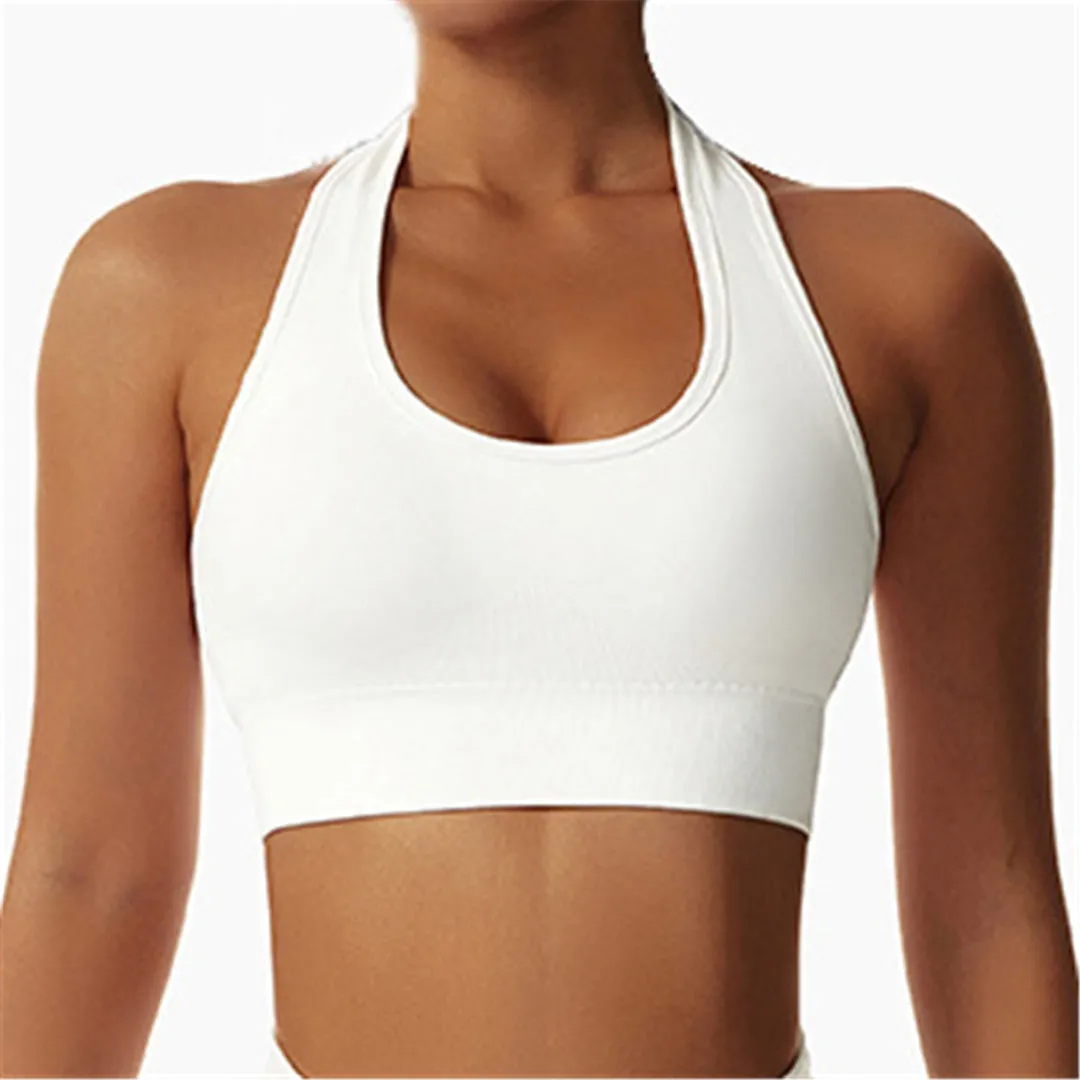 S - XL Sexy Halter Seamless Yoga Bra Women Fitness Running Vest Sports Bra Underwear Women Push Up Bra Workout Gym Tops A088B