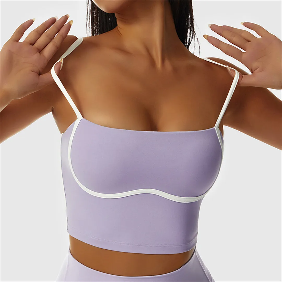 S - XL Sexy Splicing Yoga Bra Women Fitness Running Vest Sports Bra Underwear Women Push Up Bra Workout Gym Seamless Tops A087B