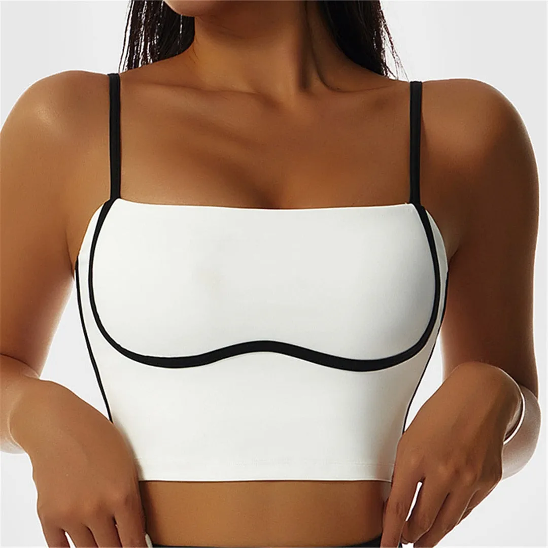 S - XL Sexy Splicing Yoga Bra Women Fitness Running Vest Sports Bra Underwear Women Push Up Bra Workout Gym Seamless Tops A087B