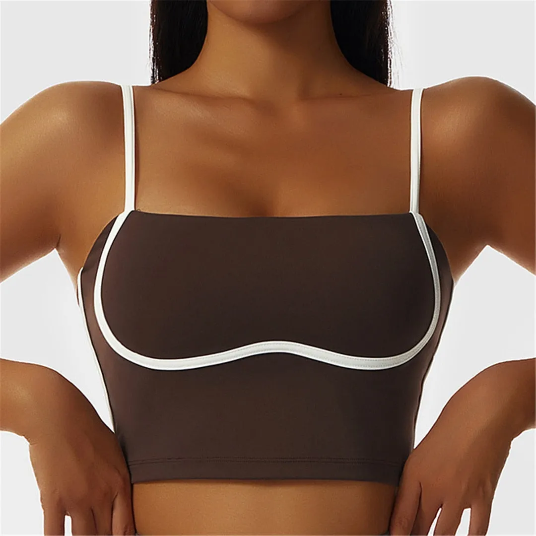 S - XL Sexy Splicing Yoga Bra Women Fitness Running Vest Sports Bra Underwear Women Push Up Bra Workout Gym Seamless Tops A087B