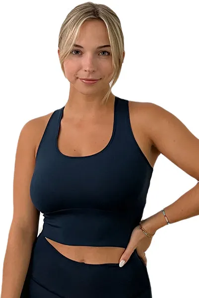 Soft Compression Navy Bra Crop