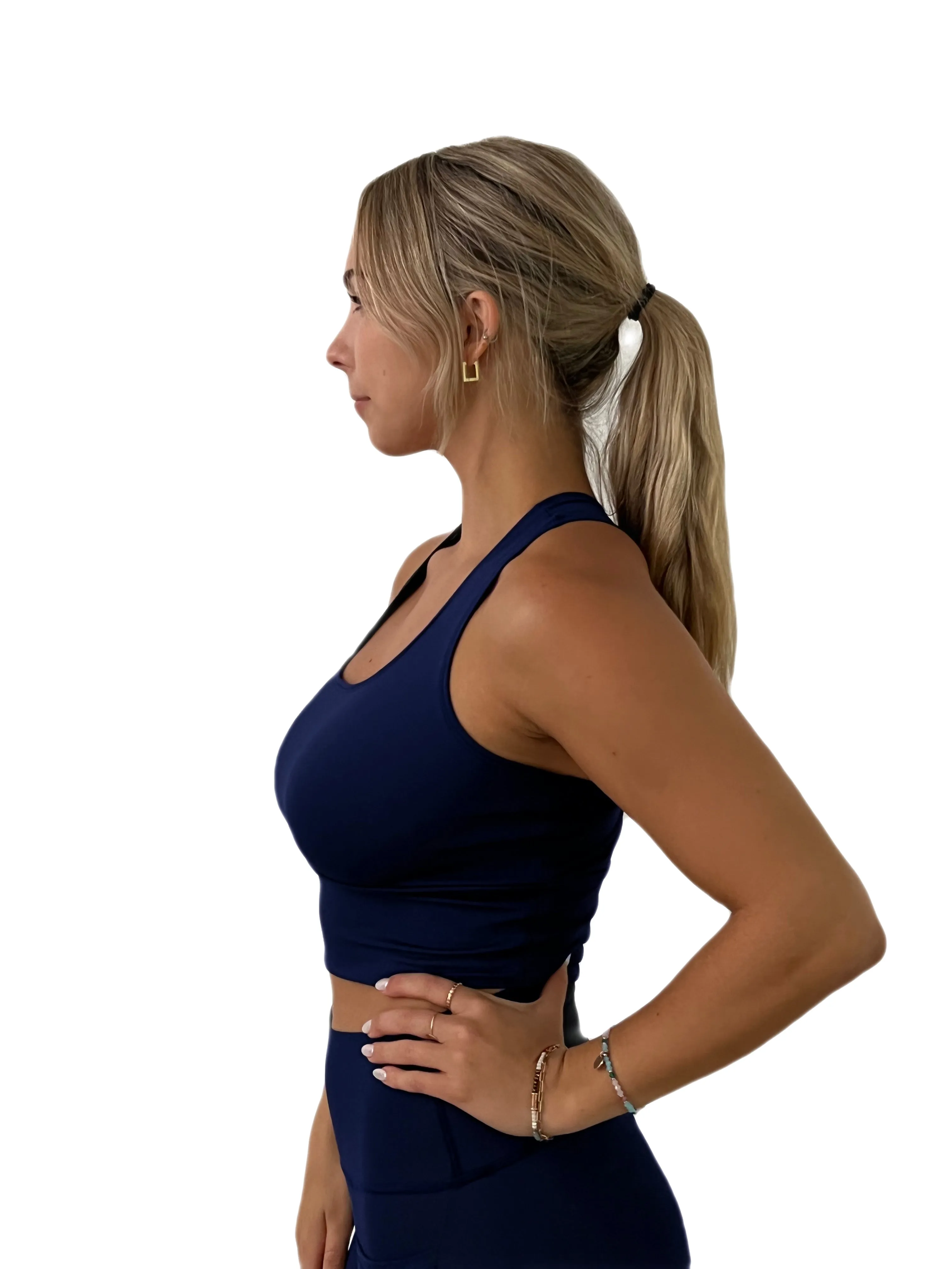 Soft Compression Navy Bra Crop