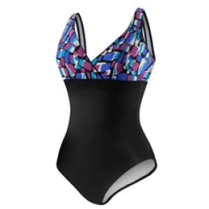 SPEEDO Barbados Geo Empire Border Print 1pc Swimsuit