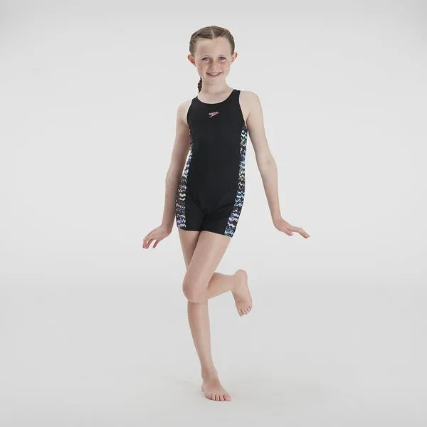 Speedo Girls Printed Leaderback Legsuit