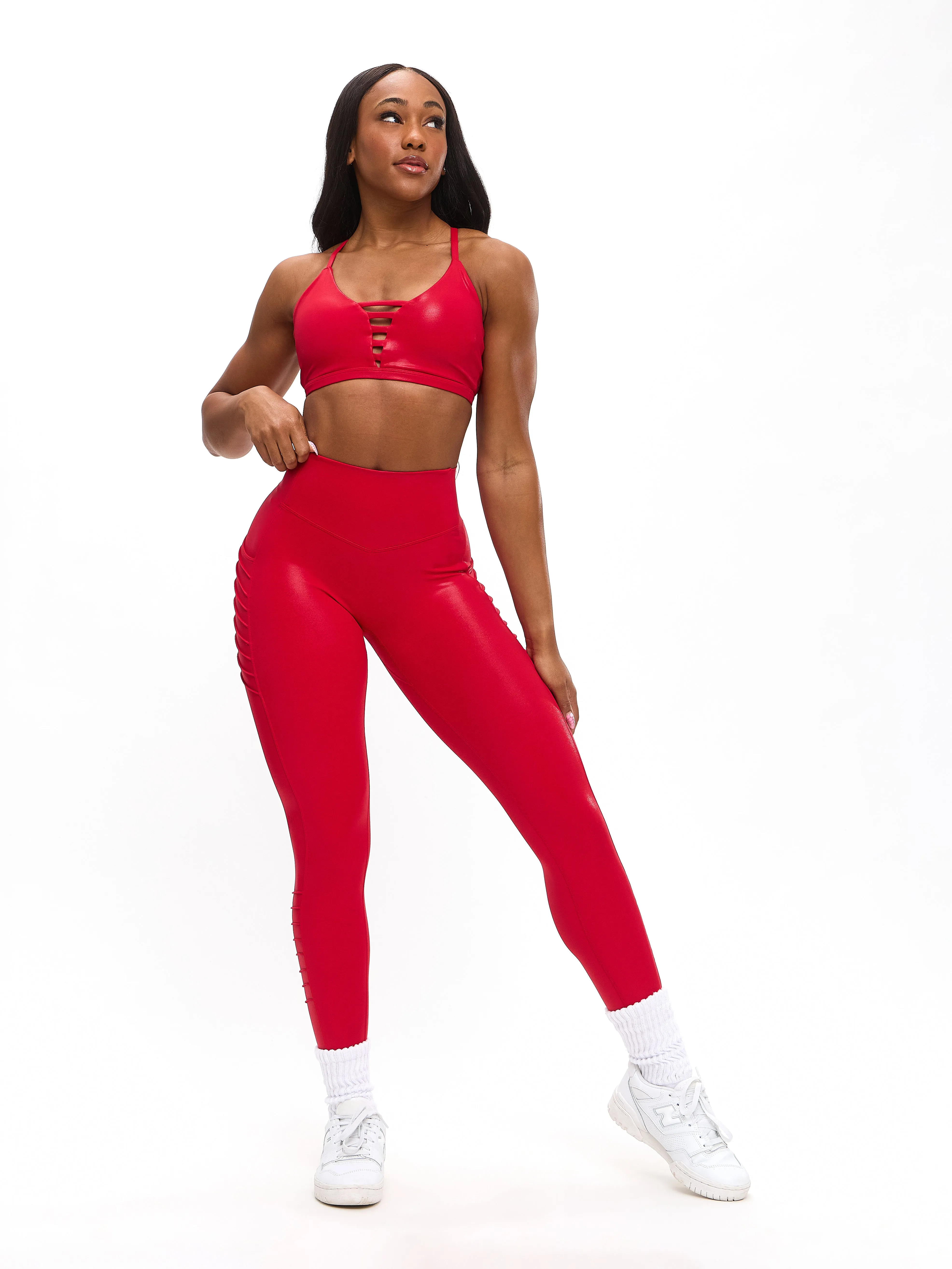 Spicy Sports Bra - Red Hot Patent