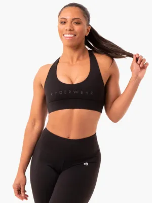 Staples Cross Over Sports Bra - Black