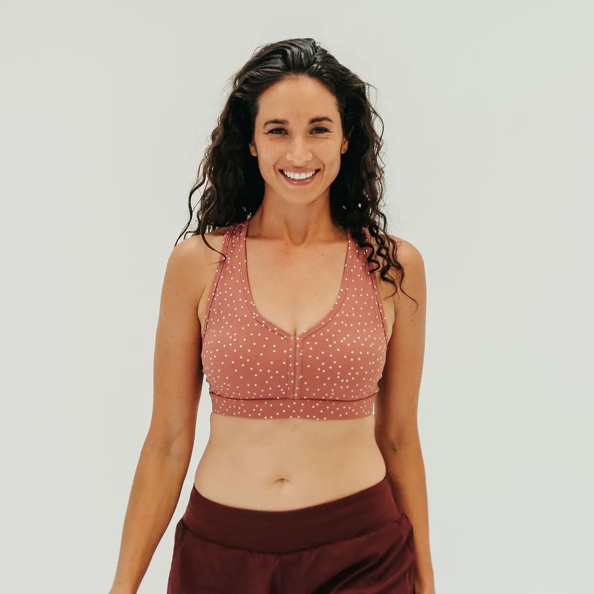 Stow And Go Sports Bra - Burnt Amber Dot