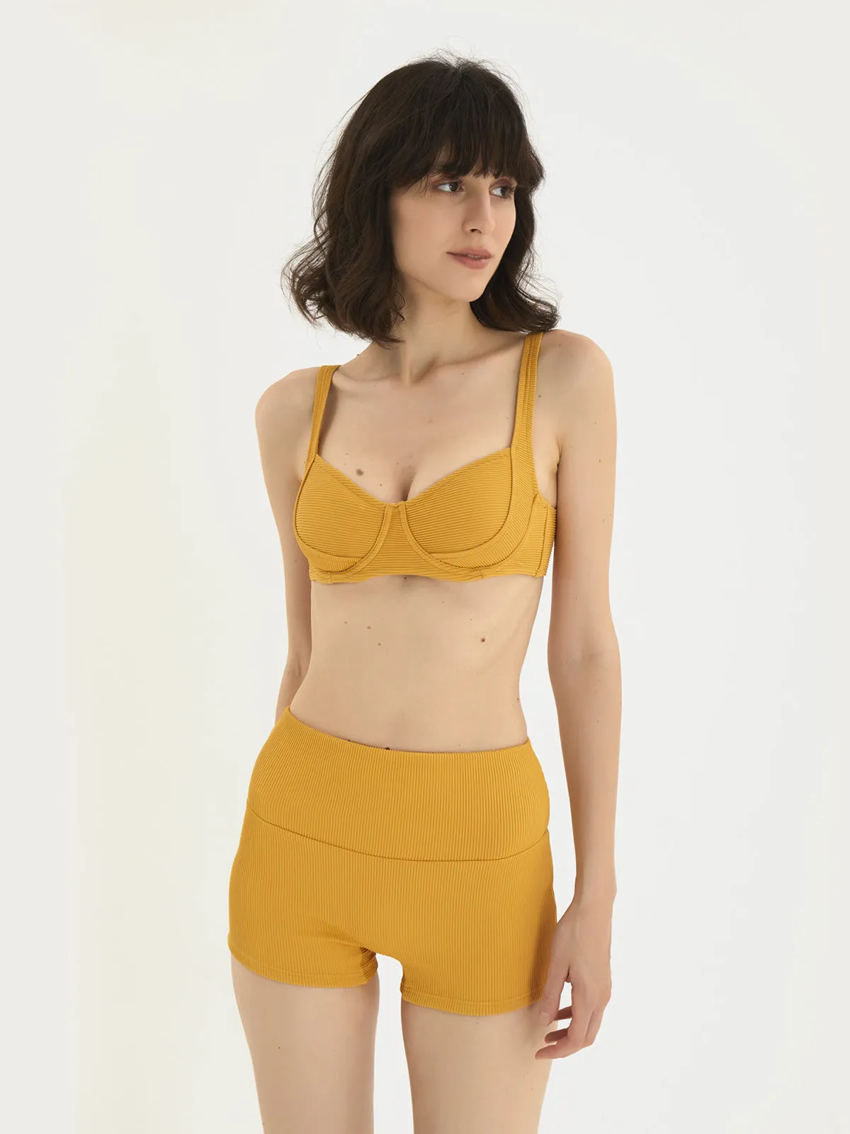 Structured Underwired Bra Top and Boyleg Swimsuit