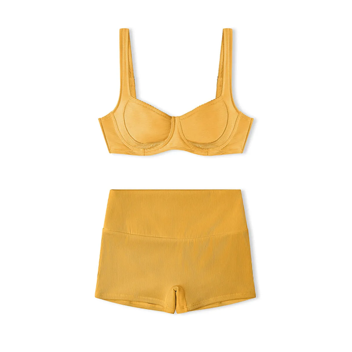 Structured Underwired Bra Top and Boyleg Swimsuit