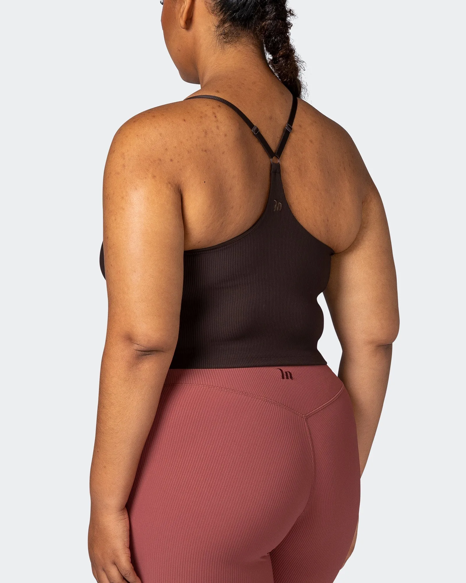 Summertime Rib Cropped Tank - Cocoa