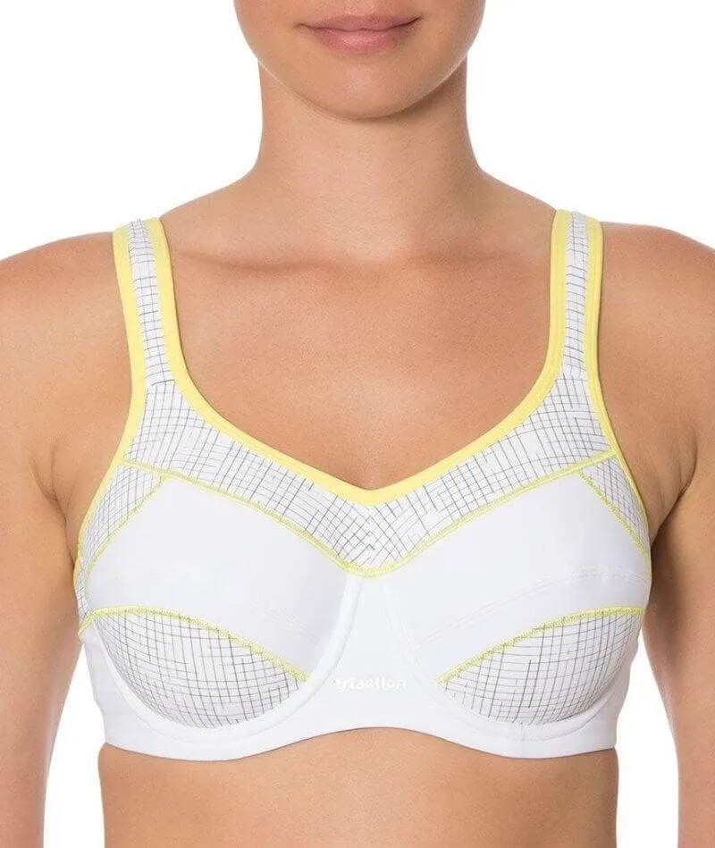 Triumph Triaction Performance Sports Bra - White - Light Combination