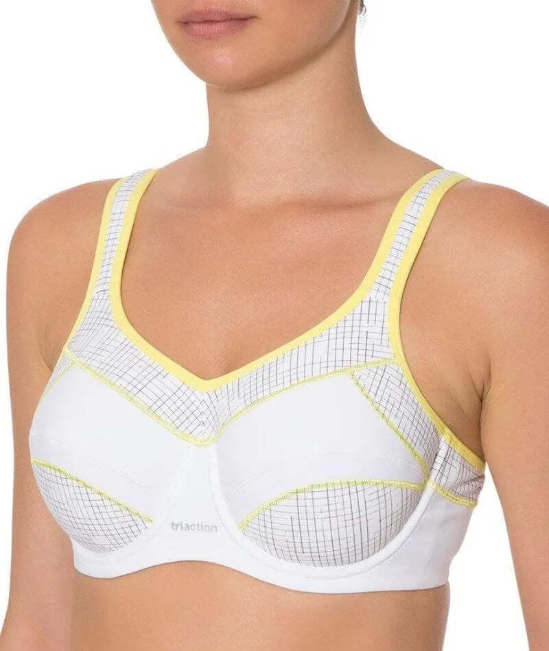 Triumph Triaction Performance Sports Bra - White - Light Combination