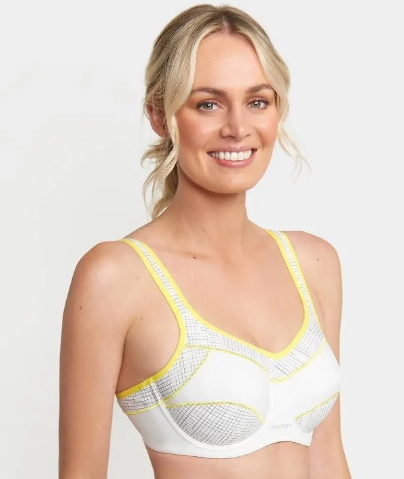 Triumph Triaction Performance Sports Bra - White - Light Combination