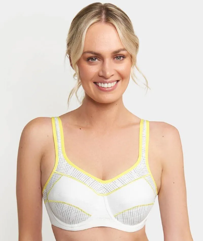 Triumph Triaction Performance Sports Bra - White - Light Combination