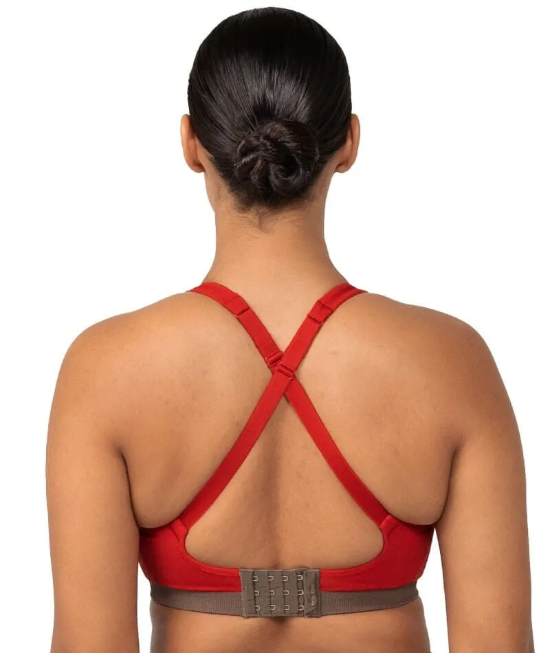 Triumph Triaction Seamfree Crop Top Wire-free Bra - Shanghai Red