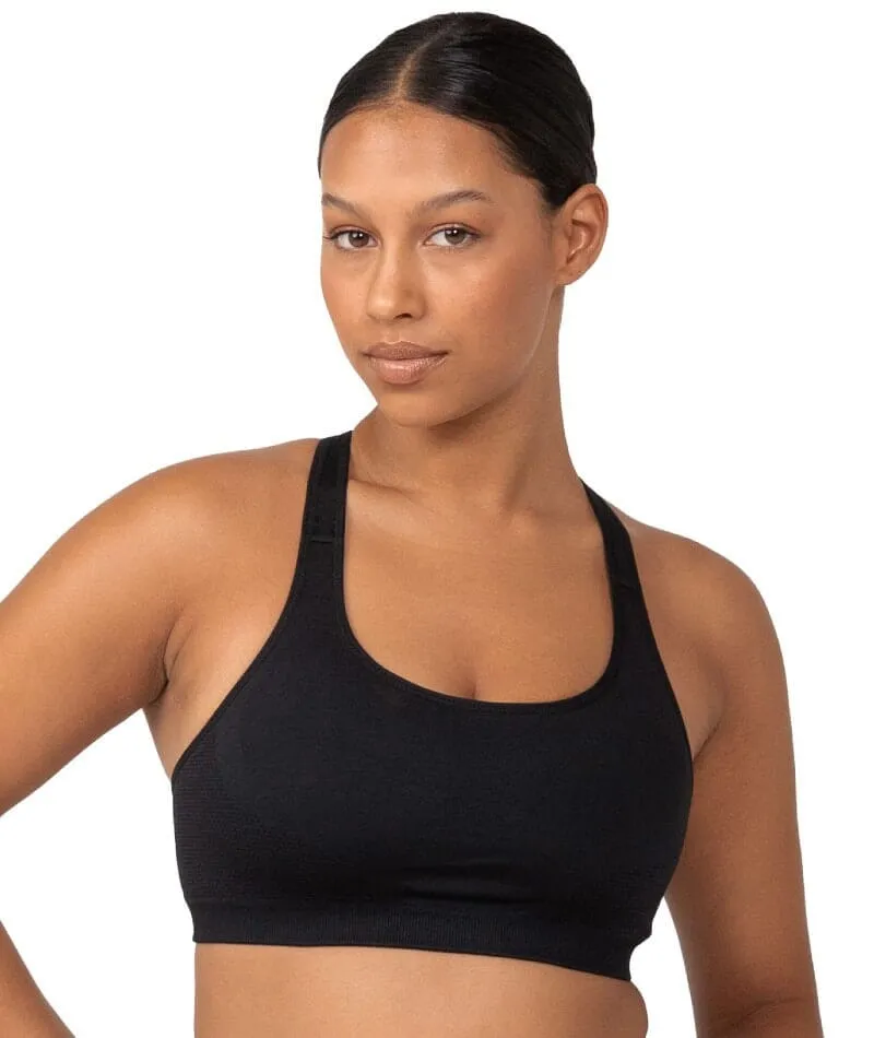 Triumph Triaction Seamfree Wire-free Crop Top Bra - Black