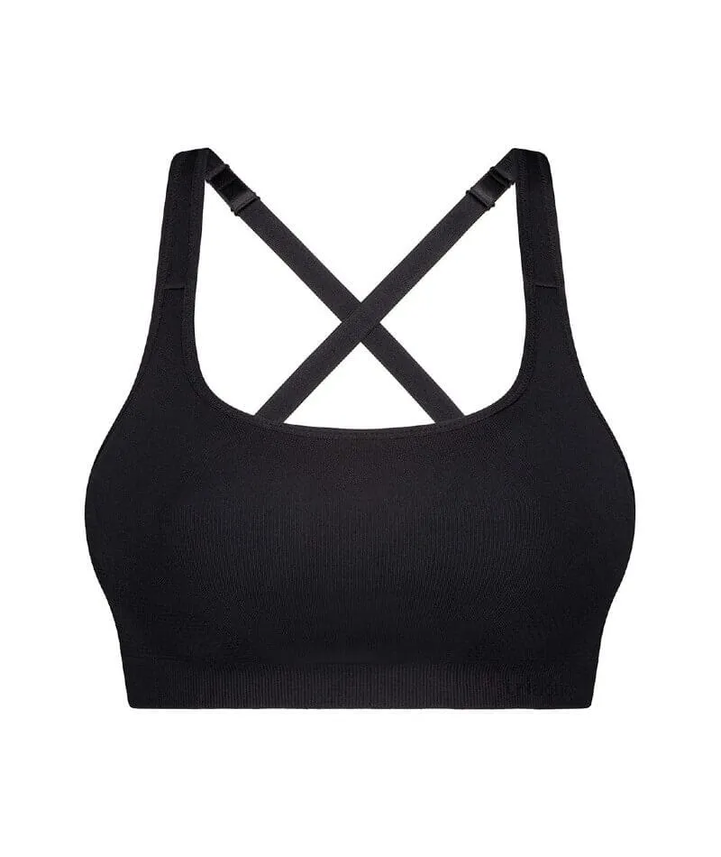 Triumph Triaction Seamfree Wire-free Crop Top Bra - Black