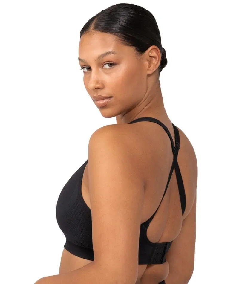 Triumph Triaction Seamfree Wire-free Crop Top Bra - Black