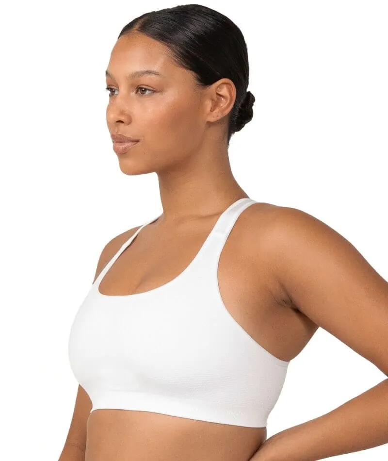 Triumph Triaction Seamfree Wire-free Crop Top Bra - White