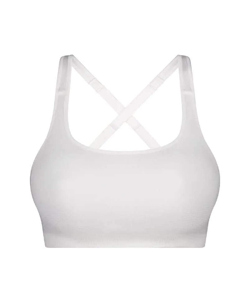 Triumph Triaction Seamfree Wire-free Crop Top Bra - White