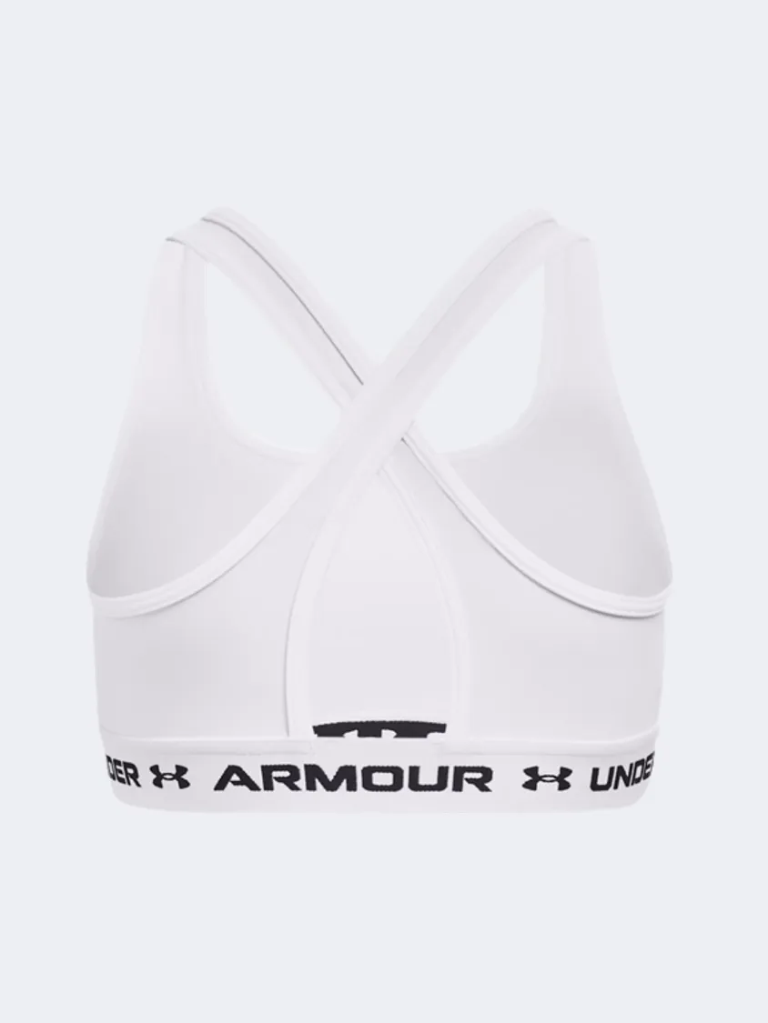 Under Armour Crossback Sports Girls Training Bra White/Black