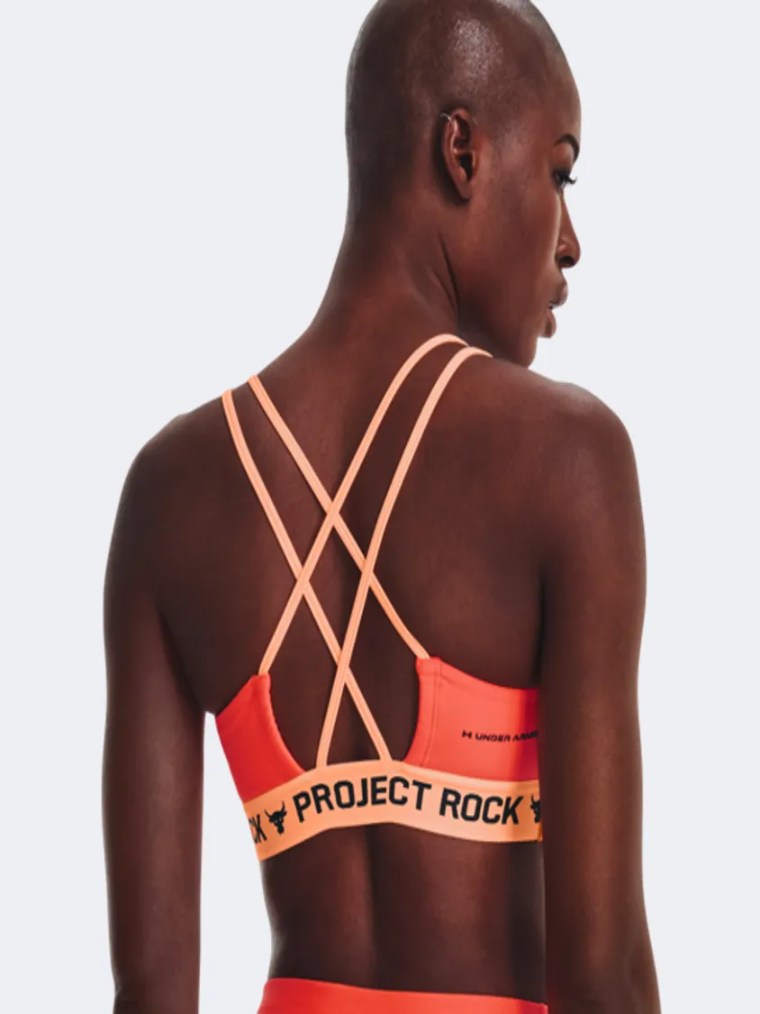 Under Armour Project Rock Crossback Women Training Bra Orange