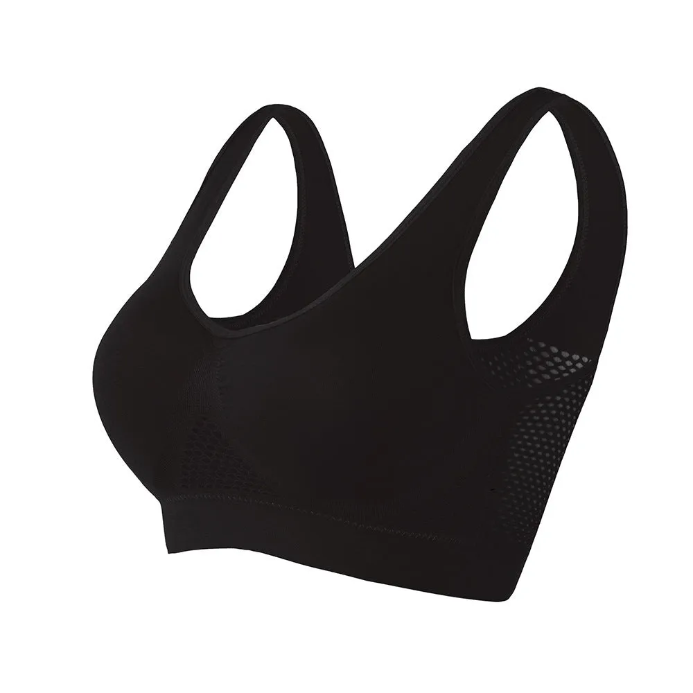 Ventilate Mesh Medium Support Plus Size Wireless Sports Bra