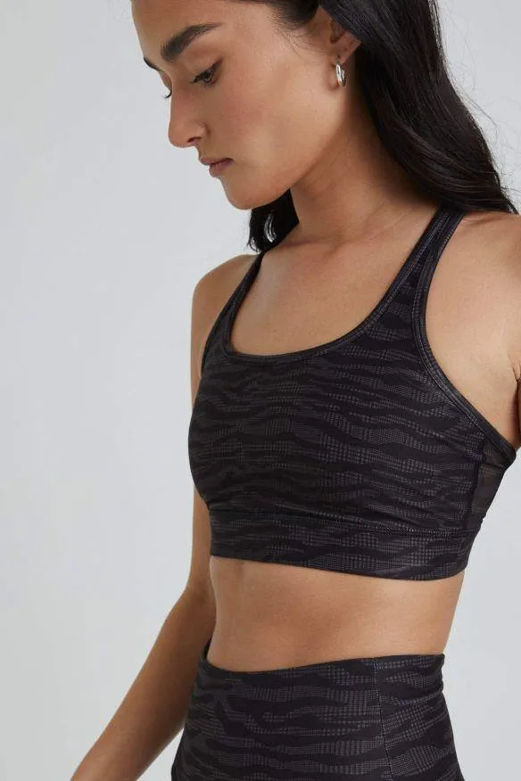 Wear It To Heart Strappy Bra - Black Grey Viva Zebra