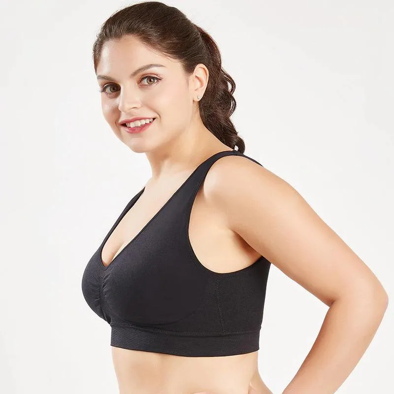 Wire Free Push Up Padded Sports Bra For Plus Size Women