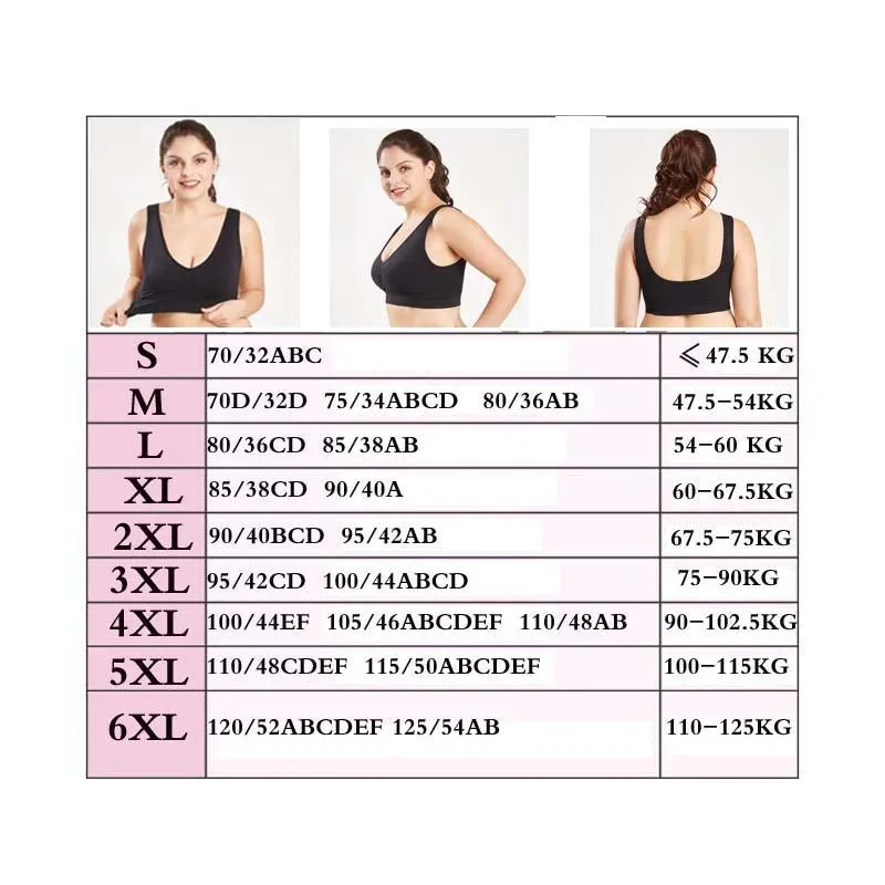 Wire Free Push Up Padded Sports Bra For Plus Size Women