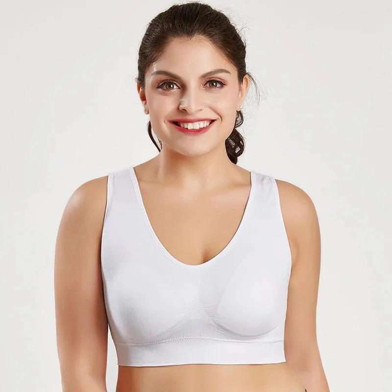 Wire Free Push Up Padded Sports Bra For Plus Size Women