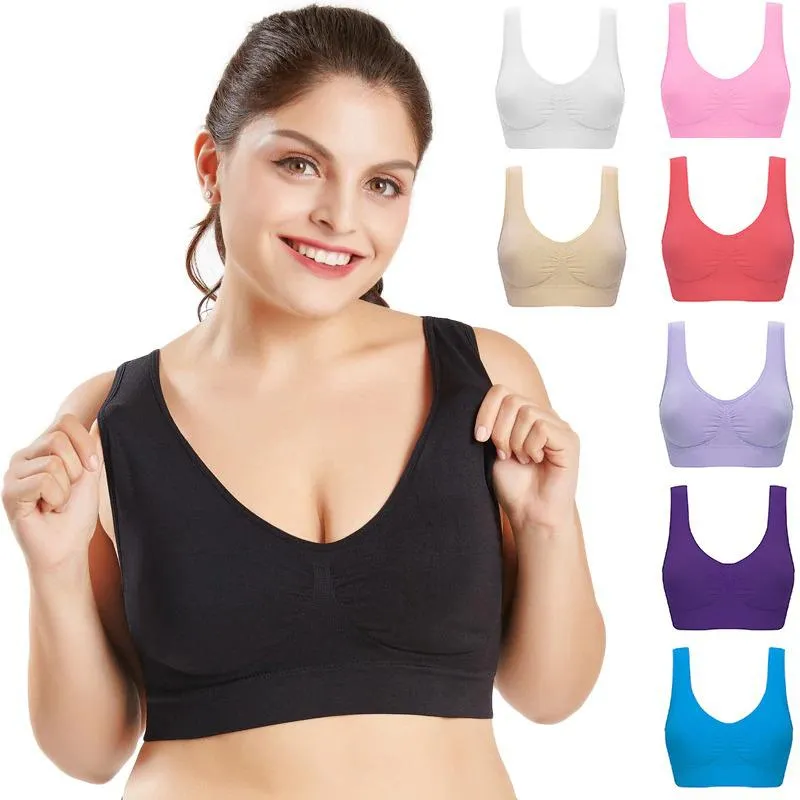 Wire Free Push Up Padded Sports Bra For Plus Size Women