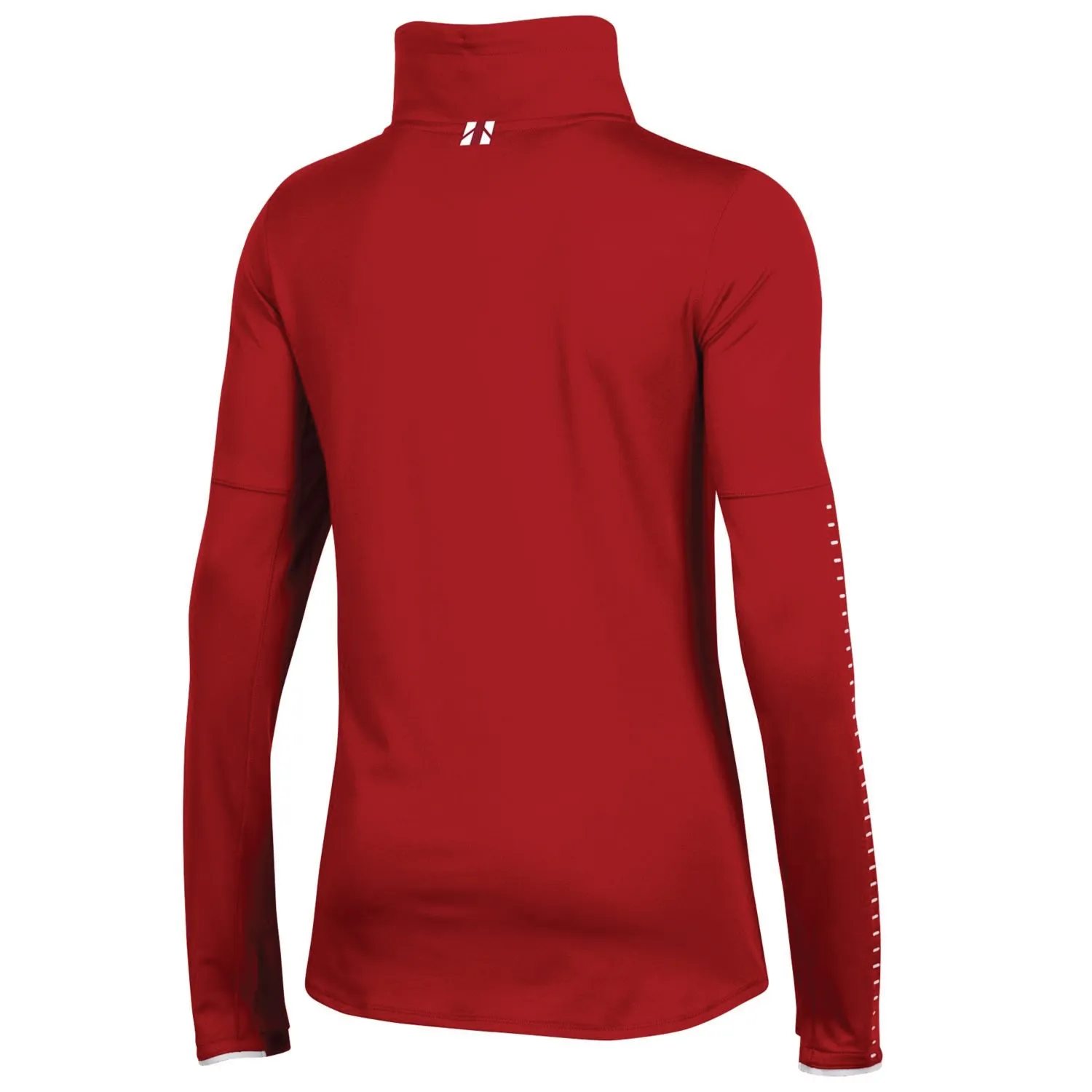 Wisconsin Badgers Under Armour WOMEN'S Red 1/2 Zip HeatGear Sideline Pullover