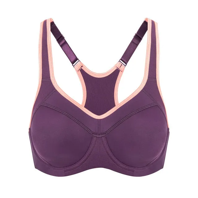 Women's Full Support High Impact Racerback Lightly Lined Underwire Sports Bra