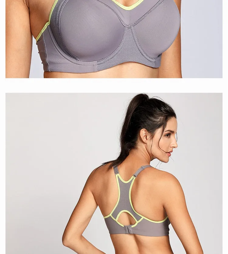 Women's Full Support High Impact Racerback Lightly Lined Underwire Sports Bra