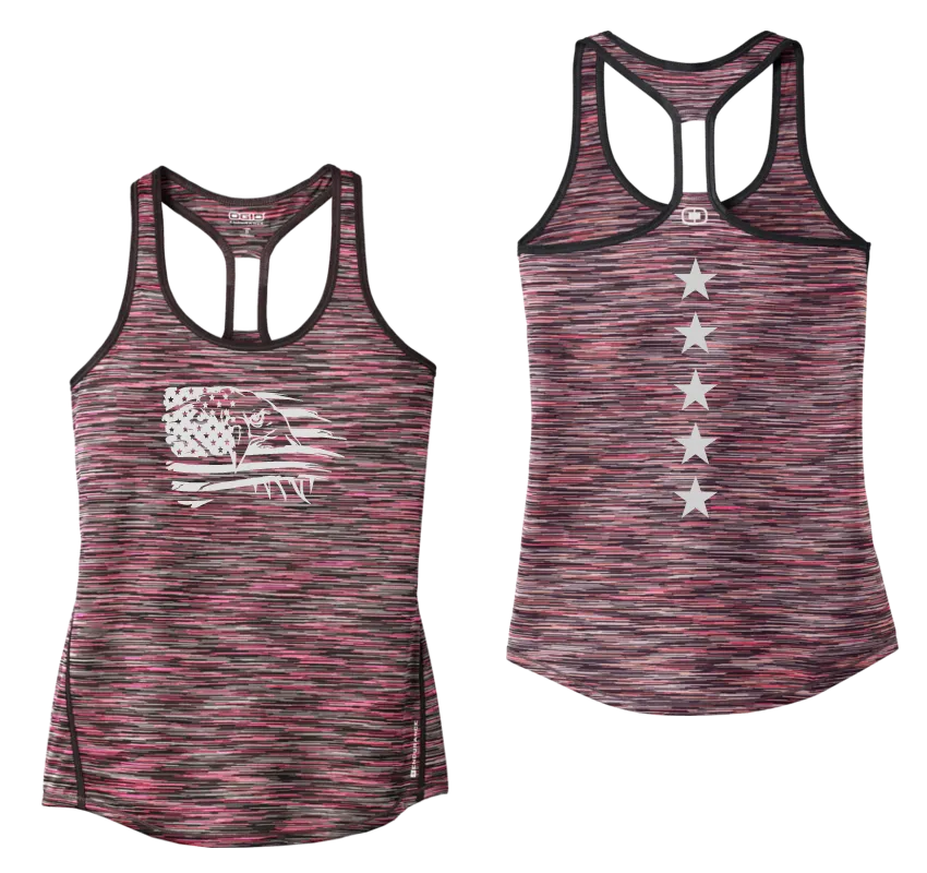 Women's Reflective Tank Top - Eagle Flag