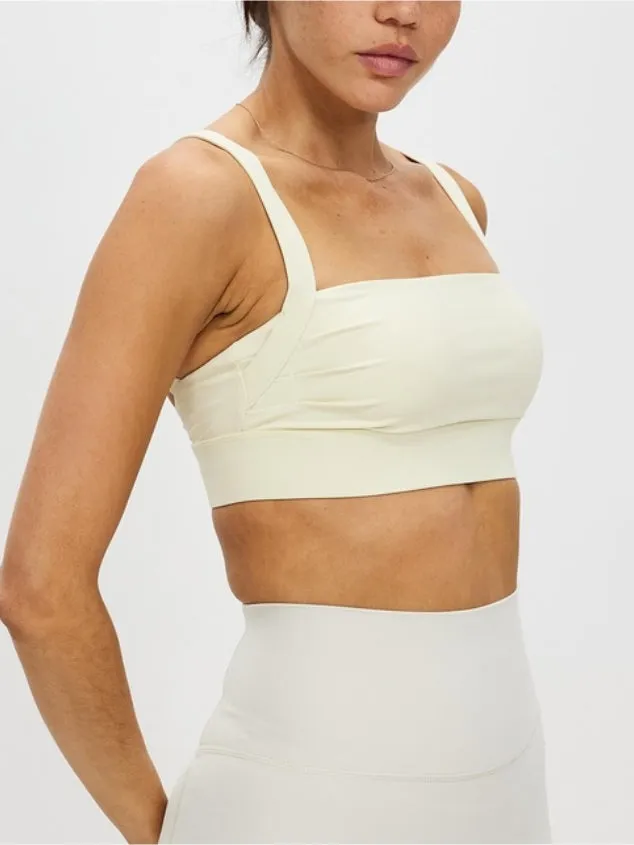 Women's Square Neck Fitness Pea Green Bra by Kaja Clothing - Orve Top